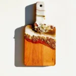 White Gold Marble Geode Mini Wood Board