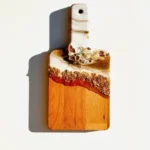 White Gold Marble Geode Mini Wood Board