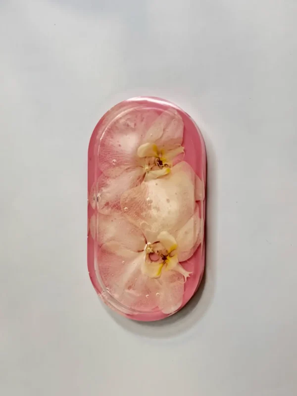 Pink/White Orchid Jewelry Tray; Style 2