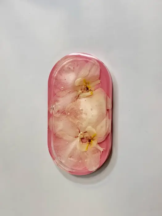 Pink/White Orchid Jewelry Tray; Style 2