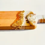 White Gold Marble Geode Mini Wood Board