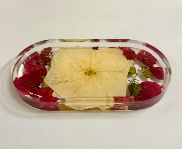 Ivory Rose and Bougainvillea Jewelry Tray