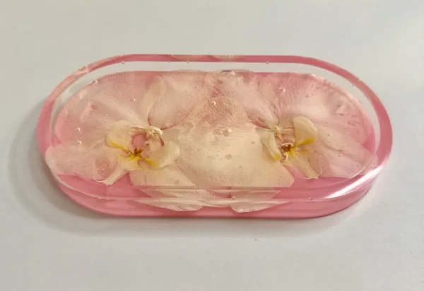 Pink/White Orchid Jewelry Tray; Style 2