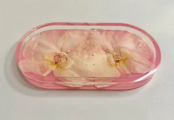 Pink/White Orchid Jewelry Tray; Style 2