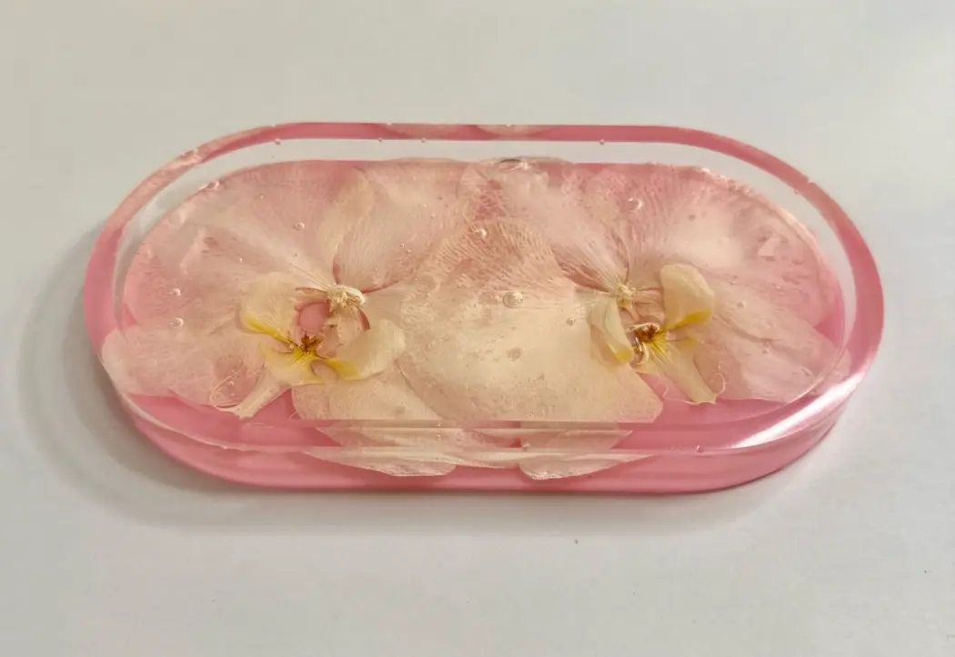 Pink/White Orchid Jewelry Tray; Style 2